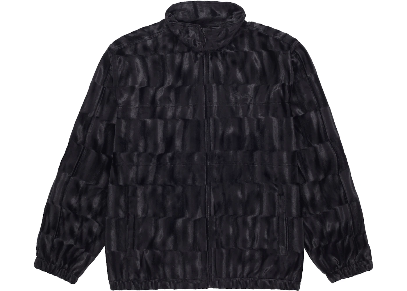Supreme Velour Track Jacket Black Men's FW21 US - Main Image
