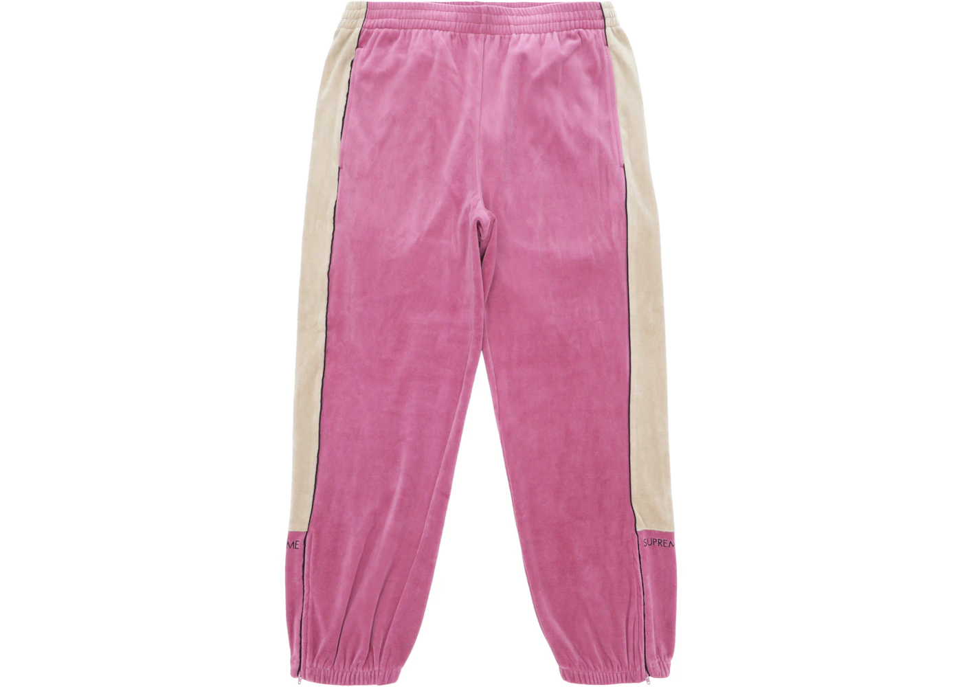 Supreme Velour Track Pant Pink Fw18 Supreme Velour Track Pant Pink Fw18