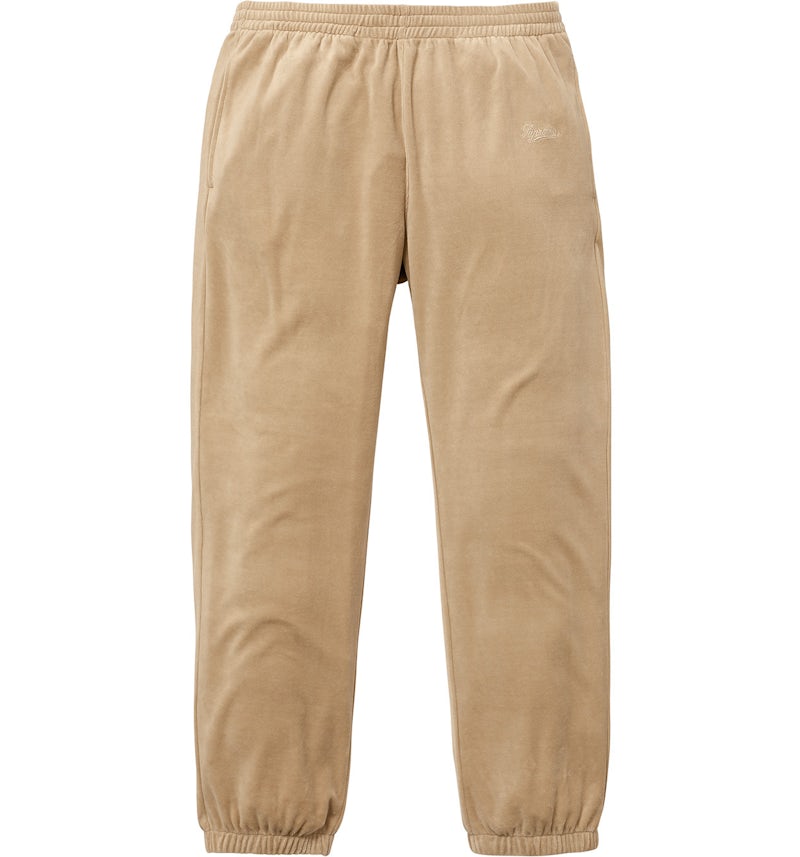 Supreme Velour Warm Up Pant Khaki Men's FW17 US - Main Image