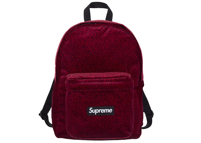 Pre-owned Supreme Velvet Backpack In Red Leopard