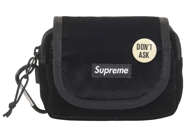 Pre-owned Supreme Velvet Mini Pouch In Black