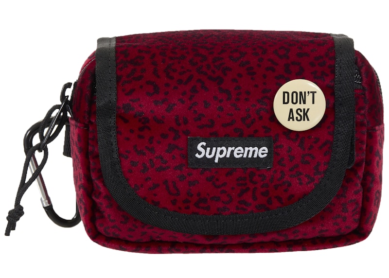 Pre-owned Supreme Velvet Mini Pouch In Red Leopard