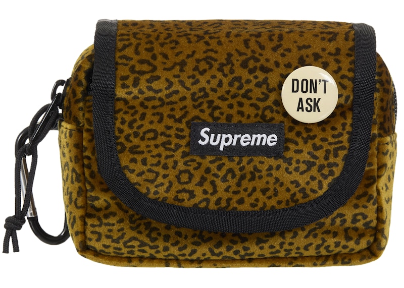 Pre-owned Supreme Velvet Mini Pouch In Tan Leopard In Brown