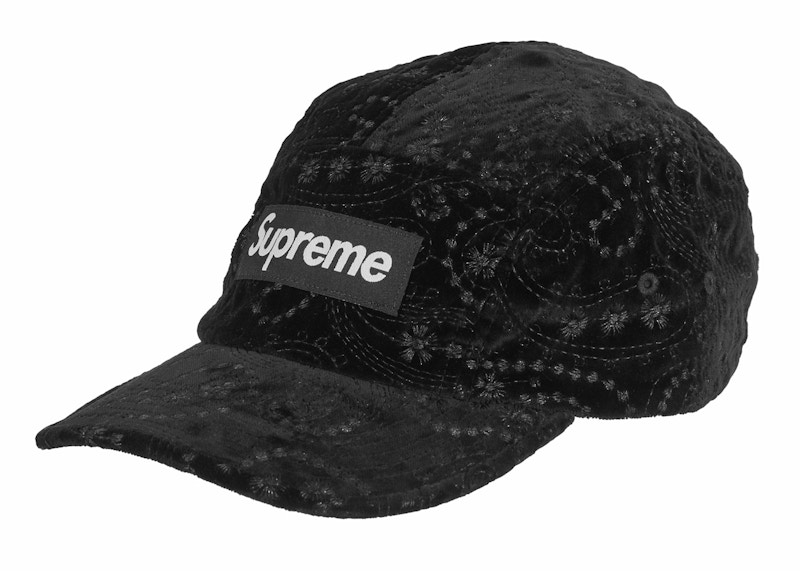 Supreme Velvet Paisley Camp Cap Black - FW23 - US