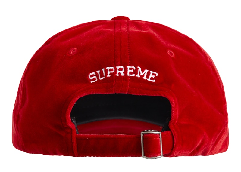 Supreme Velvet S Logo 6-Panel Red