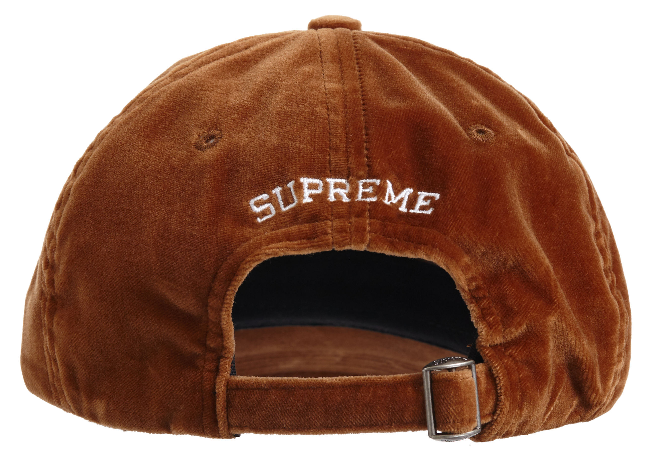 Supreme Velvet S Logo 6-Panel Tan