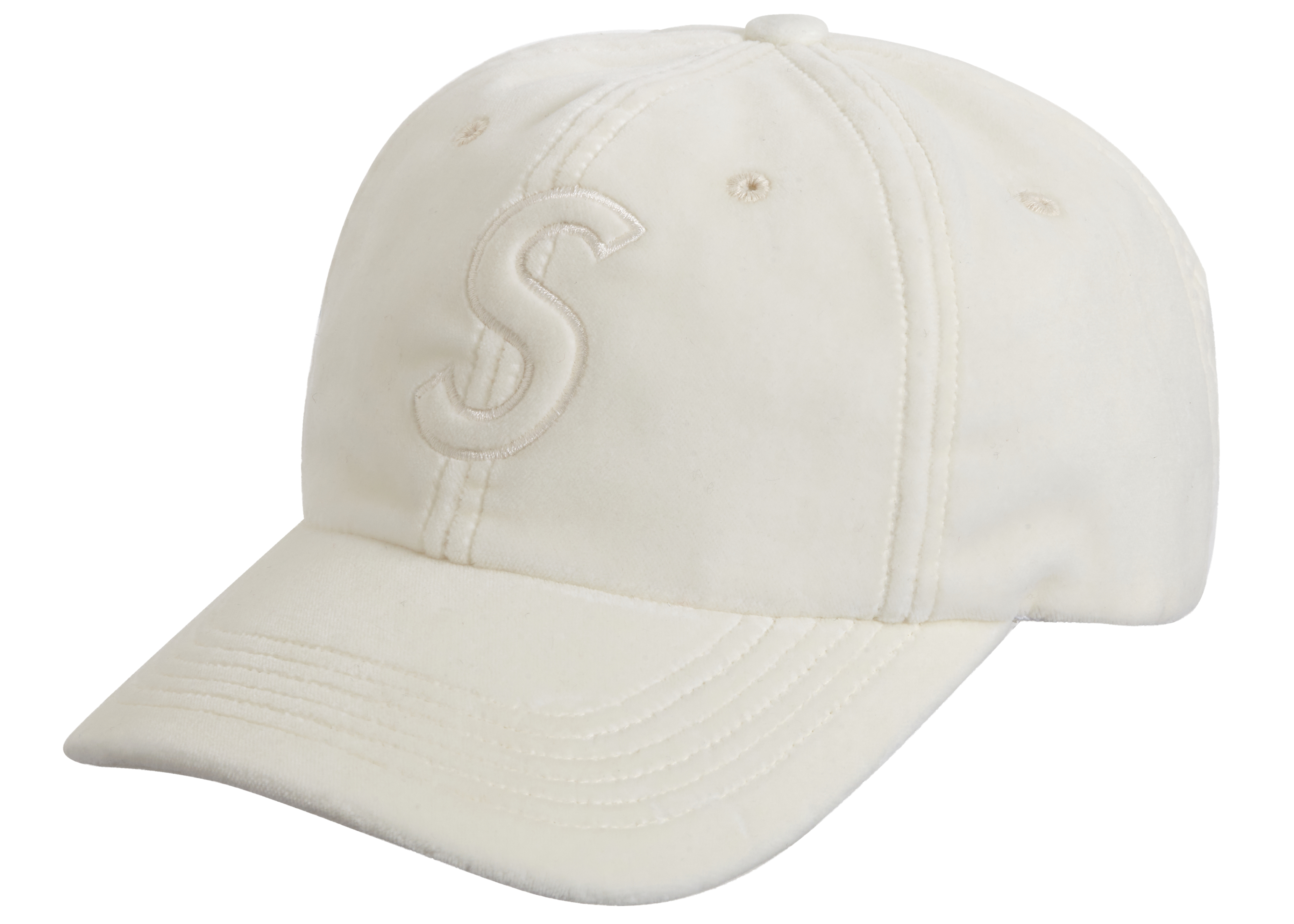 Supreme Velvet S logo 6Panel Cap ブラック帽子