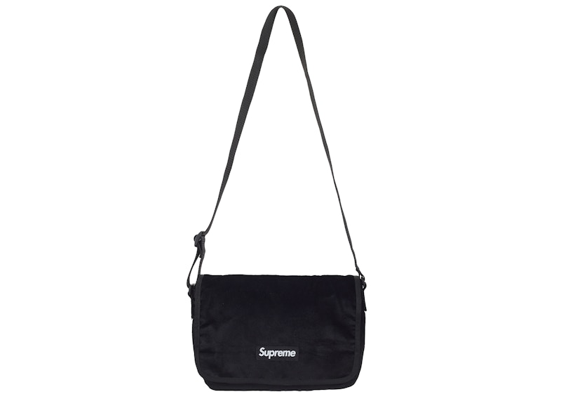 Pre-owned Supreme Velvet Small Messenger Bag In Black