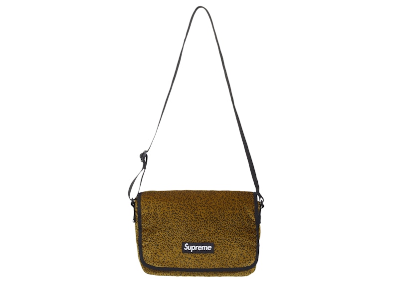 Pre-owned Supreme Velvet Small Messenger Bag In Tan Leopard In Brown