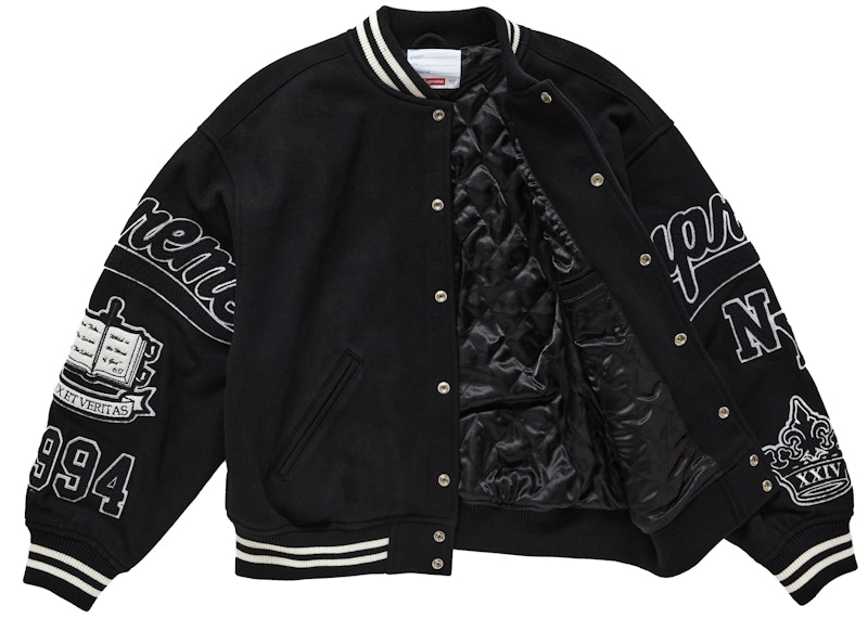 Stussy Varsity Competition Jacket Black Men's - US