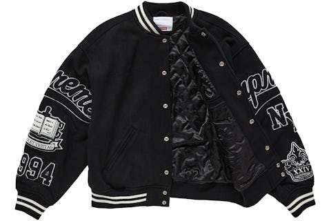 Supreme Veritas Varsity Jacket Black Men's FW24 US