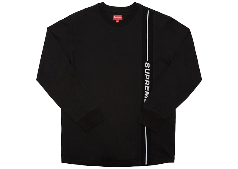 Supreme Vertical Logo Stripe L/S Top Black Men's - FW18 - US