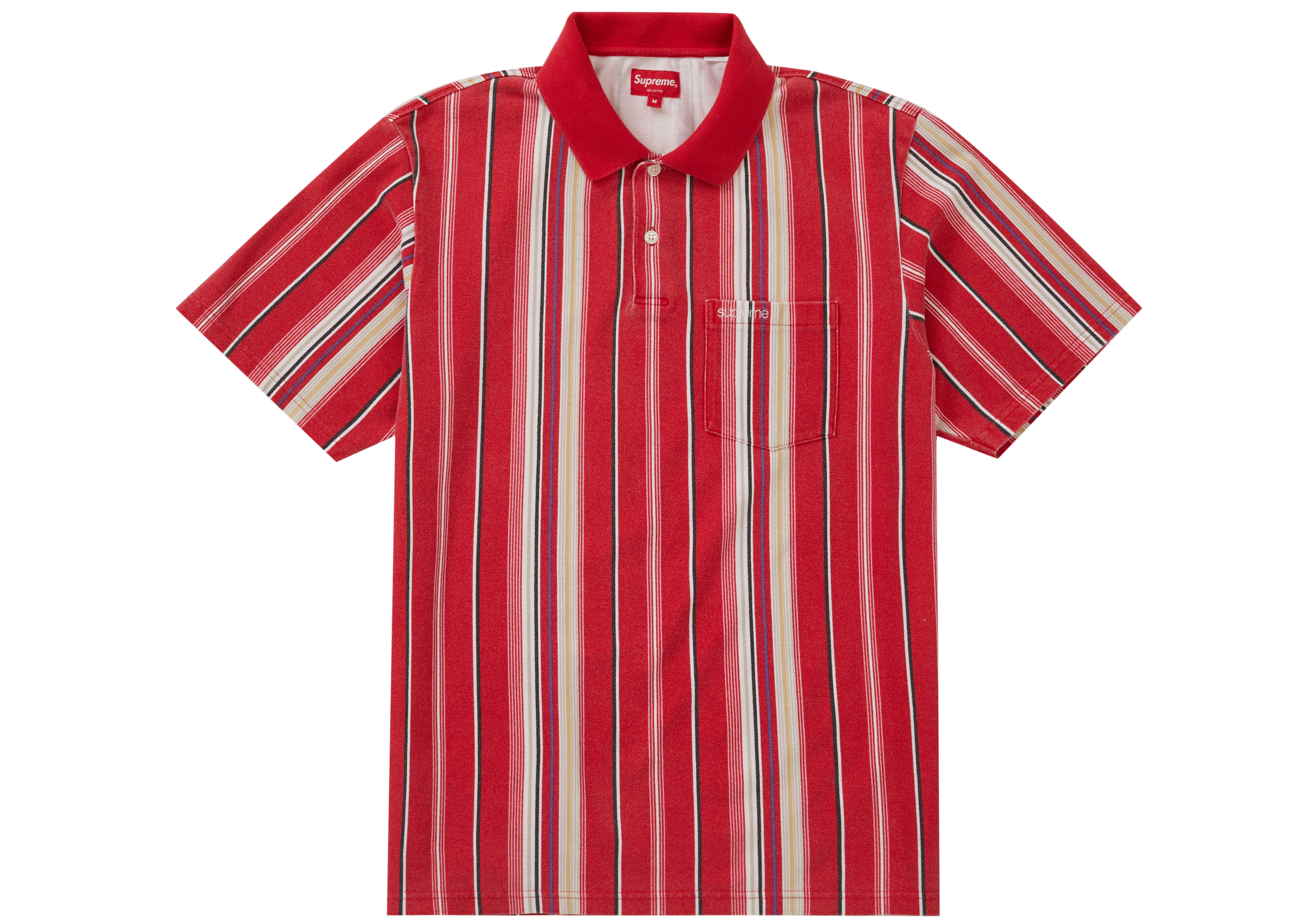 Supreme Vertical Stripe Polo Red Men's - SS20 - US
