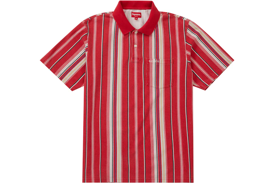 Supreme Vertical Stripe Polo Red