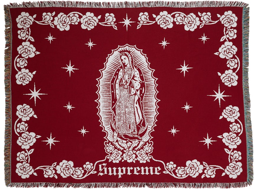 Louis Vuitton Supreme Red Logo Fleece Blanket Home Decor Luxury