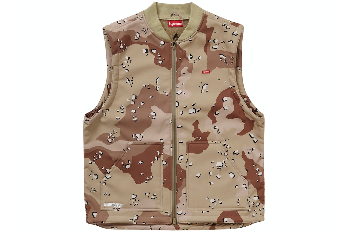 Pre-owned Supreme Windstopper Work Vest Chocolate Chip Camo