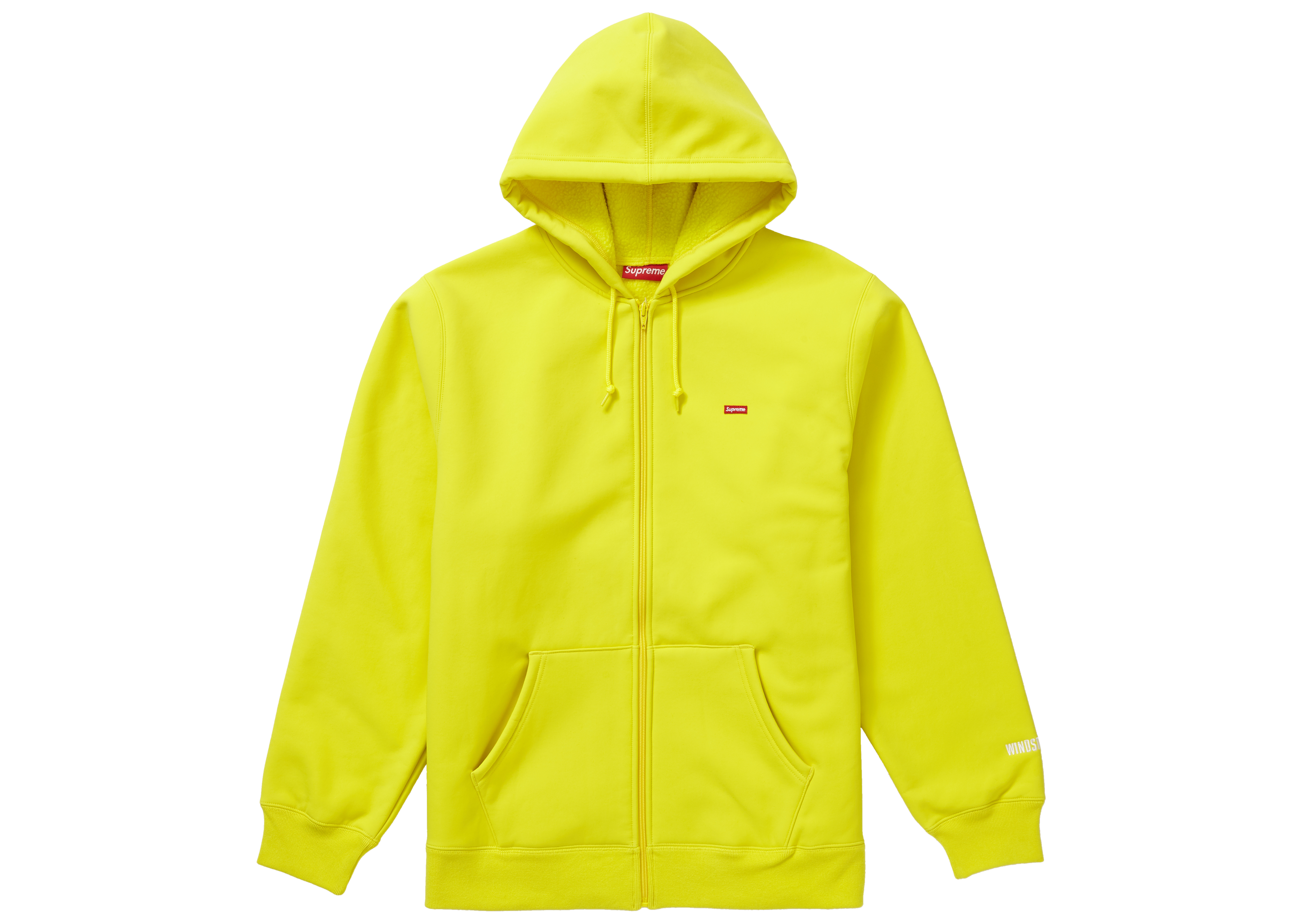 Supreme WINDSTOPPER Zip Up Hooded Sweatshirt (FW19) Bright Yellow