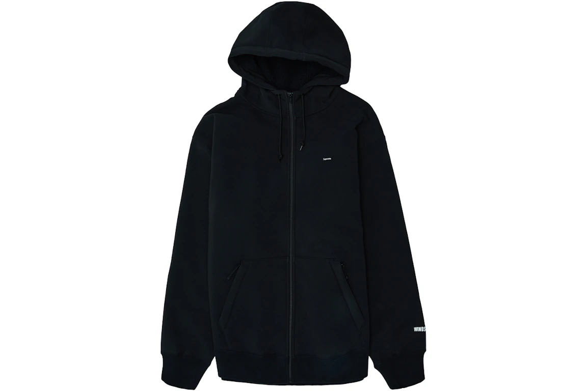 Supreme WINDSTOPPER Zip Up Hooded Sweatshirt FW20 Black