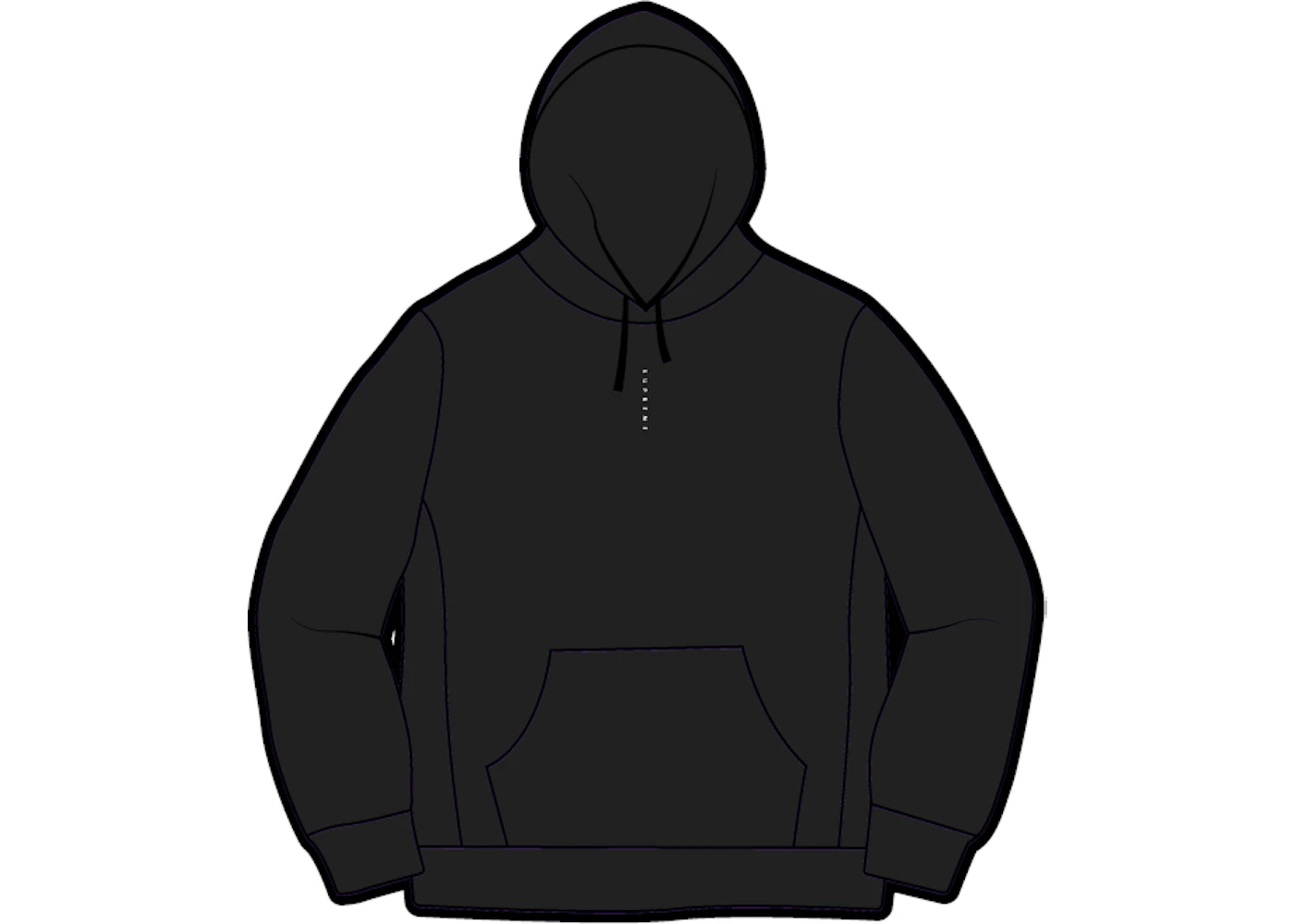 Supreme quilted top hooded sweatshirt black