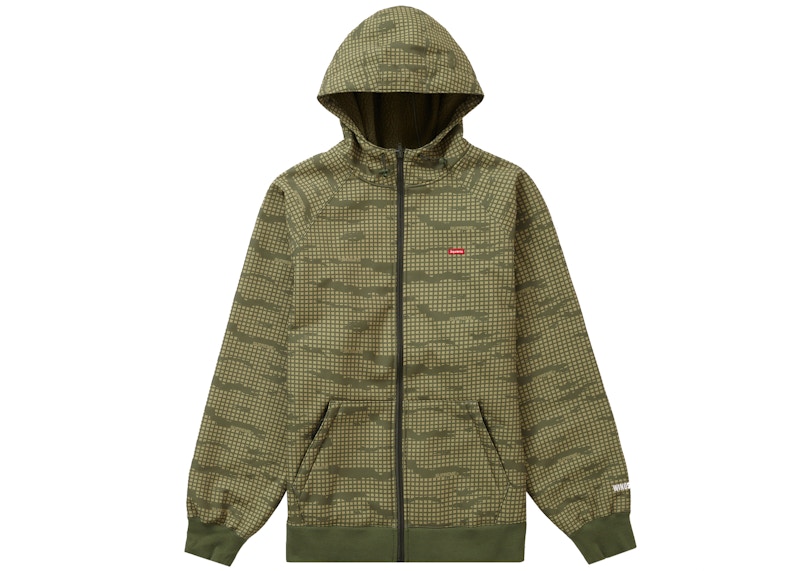 Supreme WINDSTOPPER Zip Up Hooded Sweatshirt (FW21) Olive Grid Camo