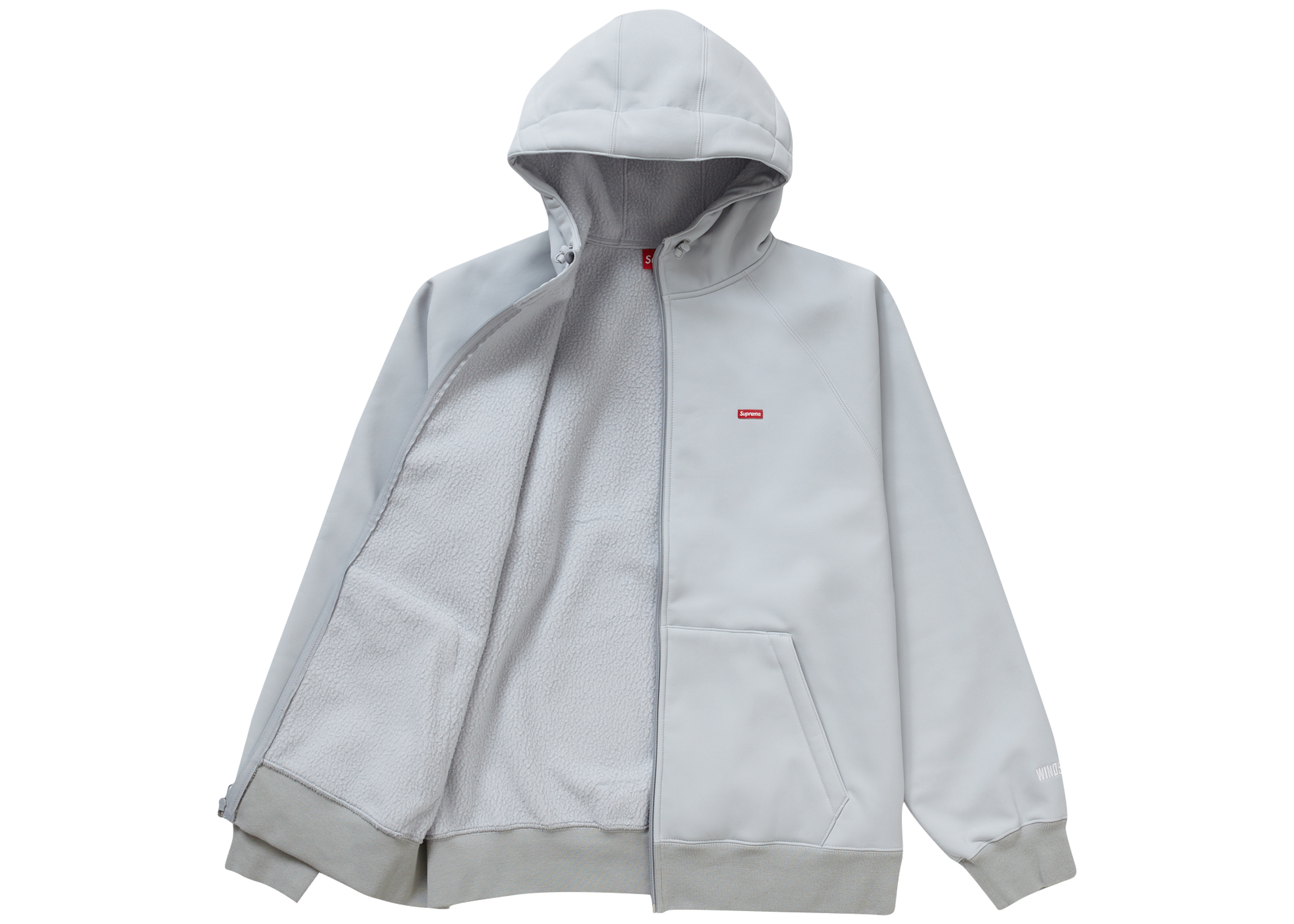 Supreme WINDSTOPPER Zip Up Hooded Sweatshirt (FW22) Light Grey 