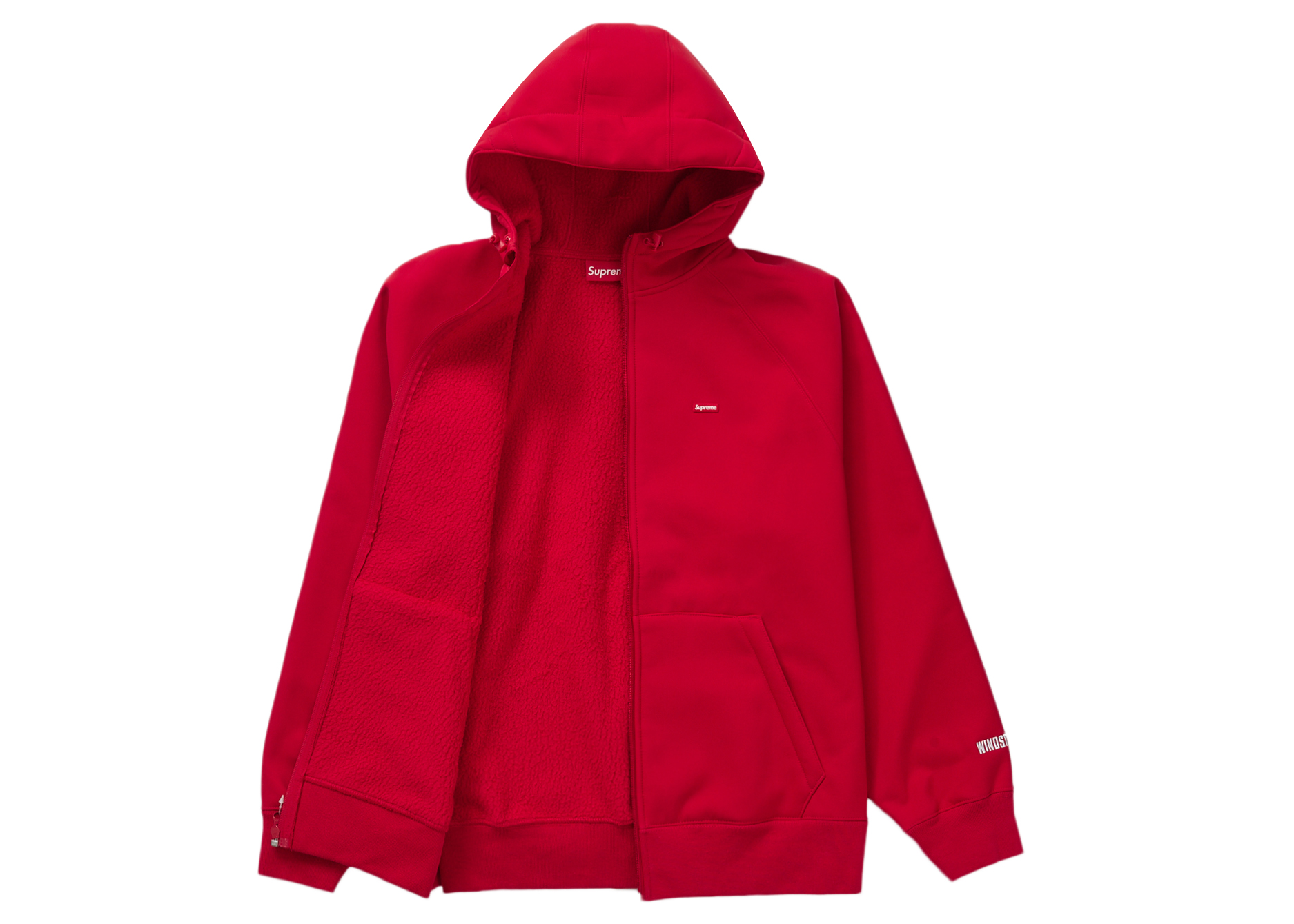 Supreme WINDSTOPPER Zip Up Hooded Sweatshirt (FW22) Red Men's 