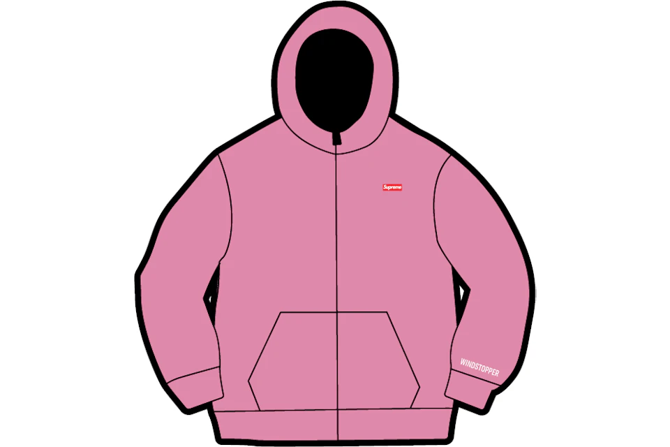 Supreme WINDSTOPPER Zip Up Hooded Sweatshirt Pink