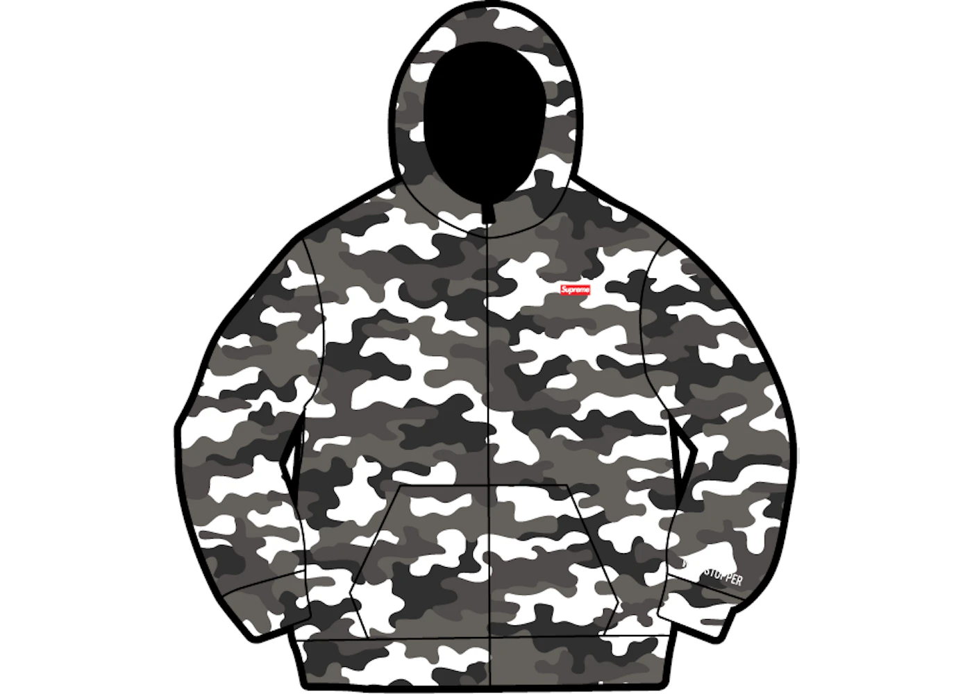 Snow camo online hoodie supreme