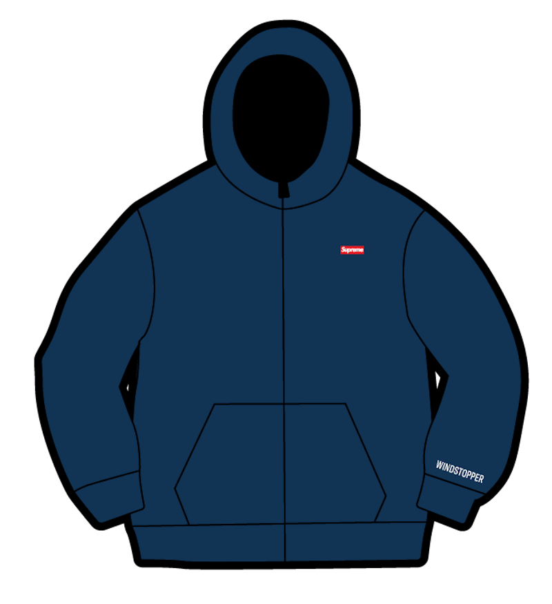 supreme windstopper zip up hooded