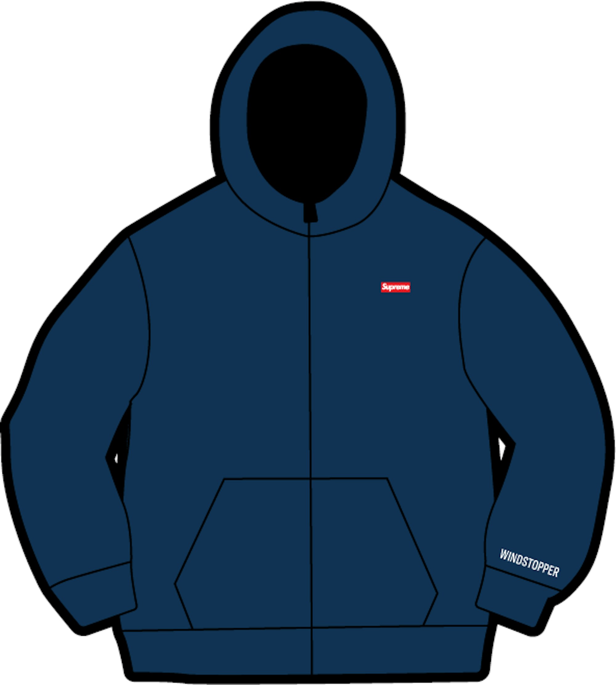 Supreme WINDSTOPPER Zip Up Hooded Sweatshirt Washed Navy - FW20