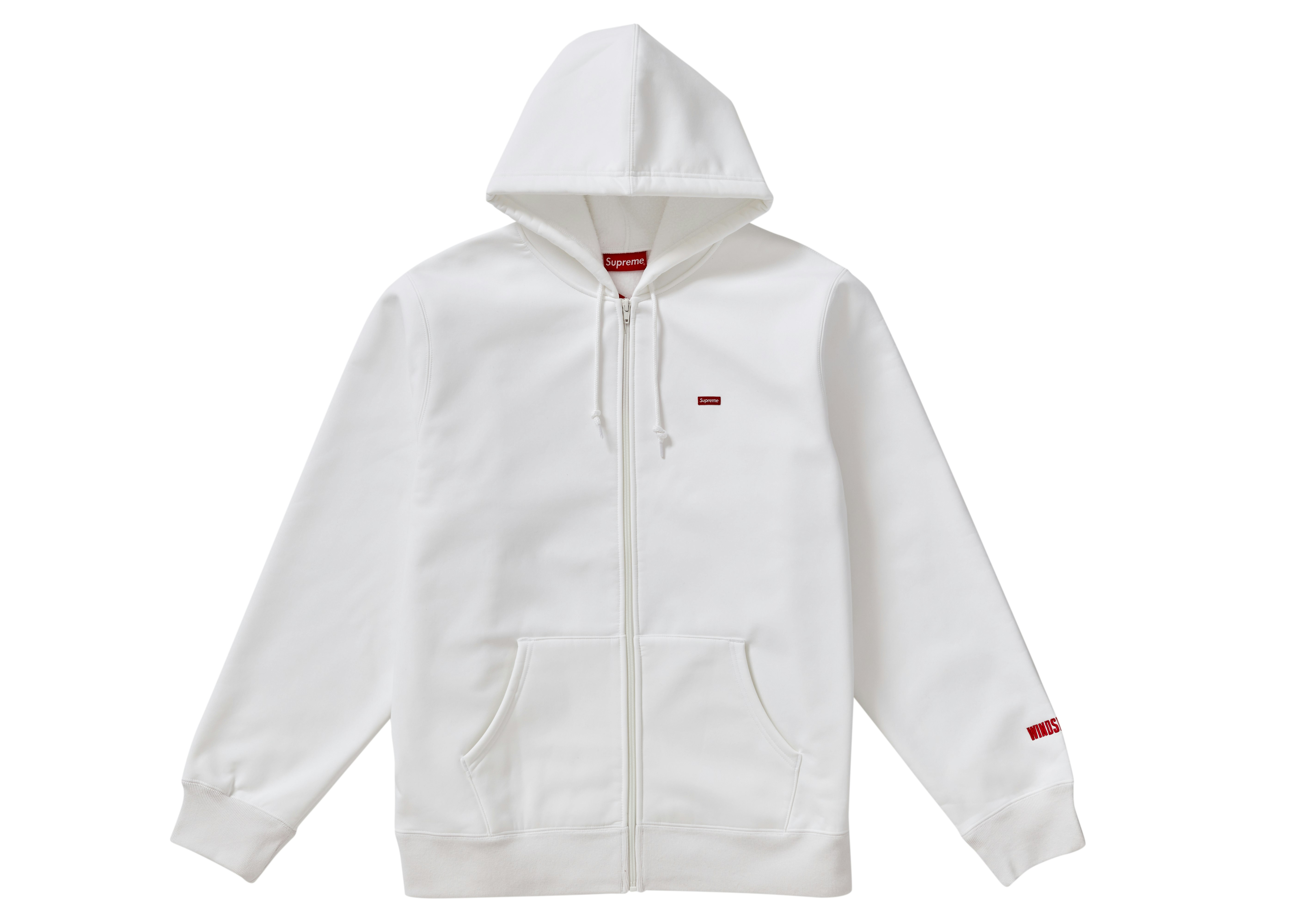 Supreme WINDSTOPPER Zip Up Hooded Sweatshirt White FW18 GB