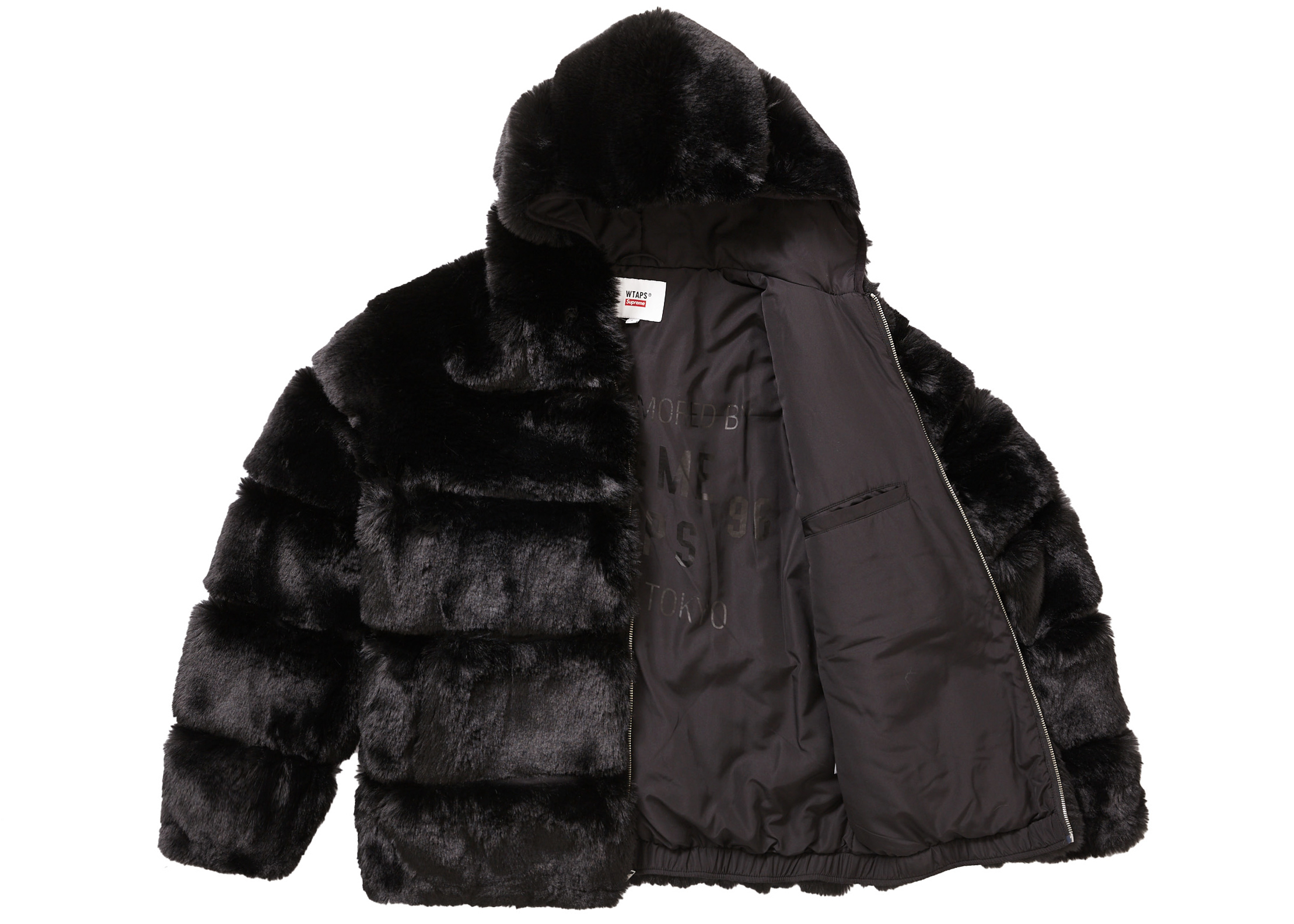 Supreme WTAPS Faux Fur Hooded Jacket Black メンズ - FW21 - JP