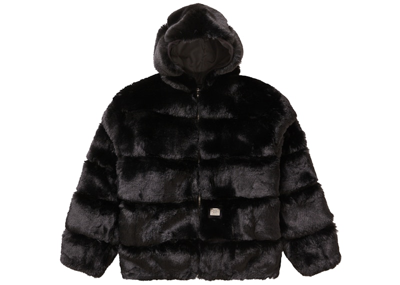 Supreme WTAPS Faux Fur Hooded Jacket Black