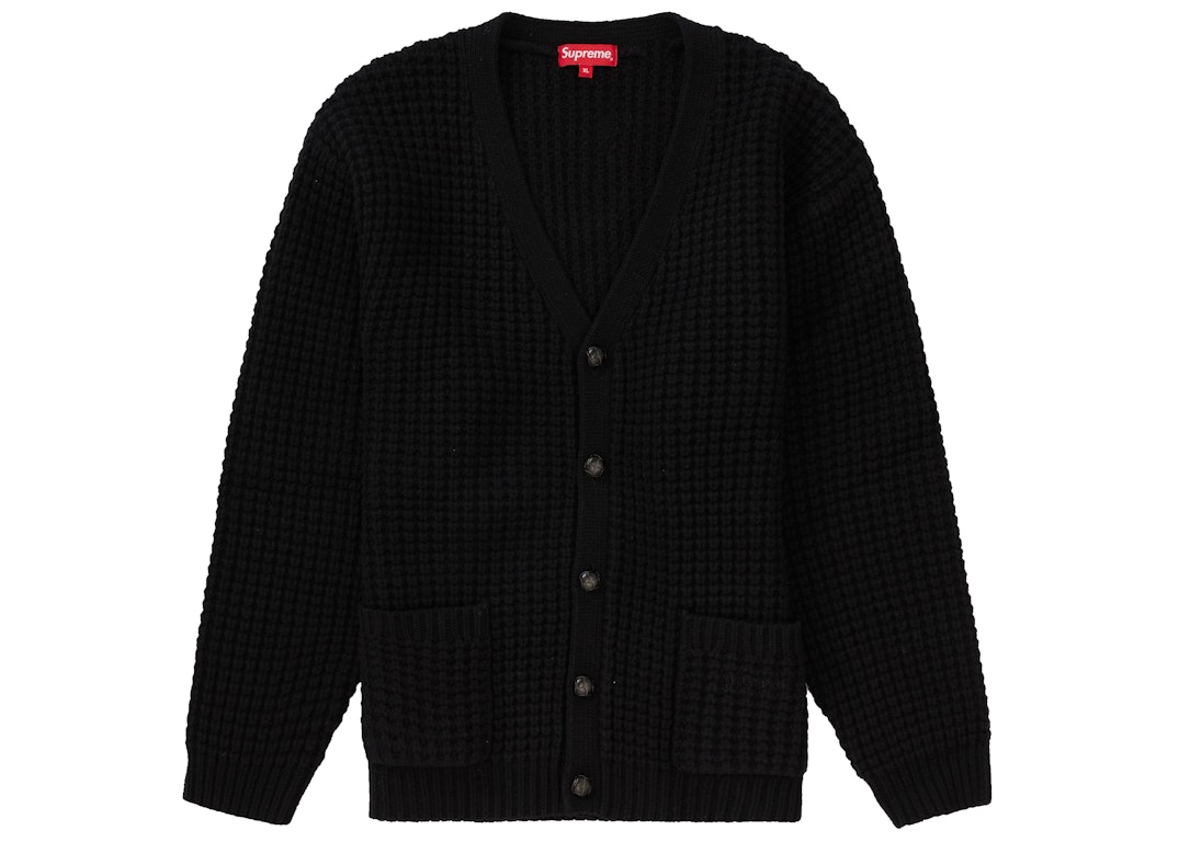 Pre-owned Supreme Waffle Knit Cardigan Black