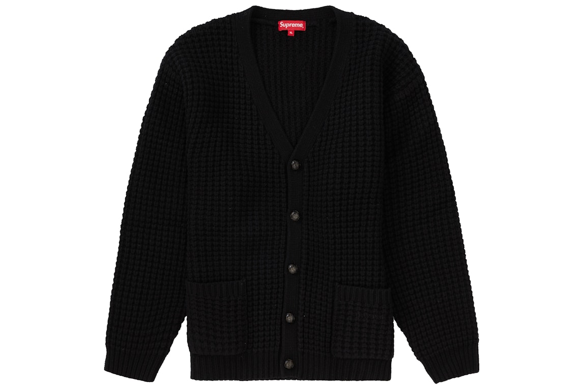 Pre-owned Supreme Waffle Knit Cardigan Black