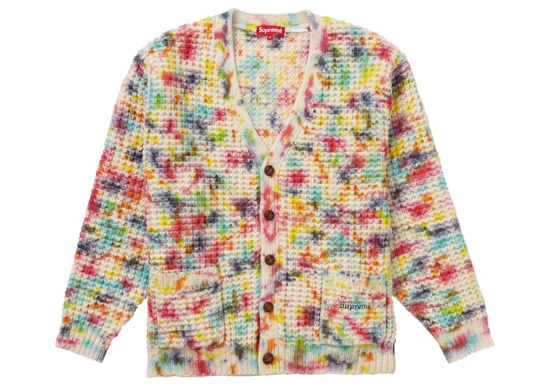 Supreme Waffle Knit Cardigan Tie Dye Men's - FW21 - GB