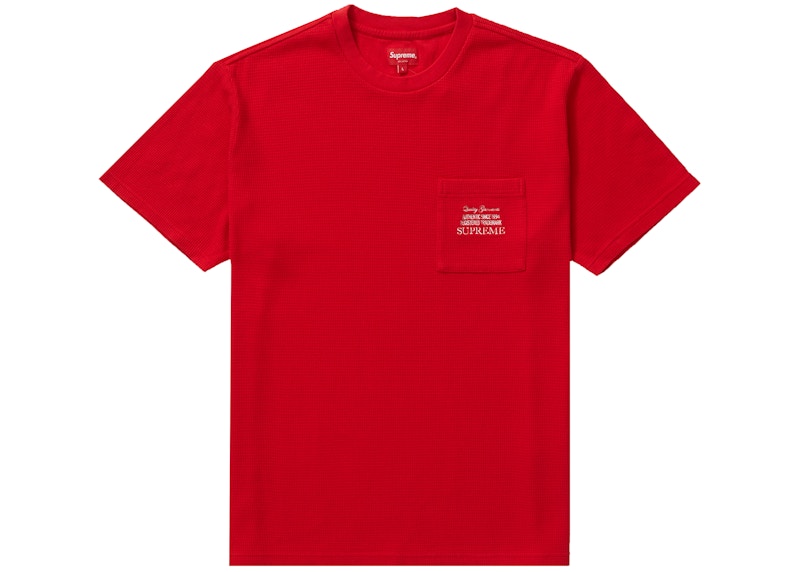 Supreme Waffle Pocket Tee Red Men's - FW19 - US