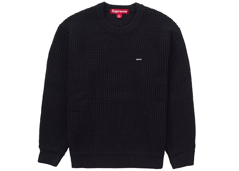 Supreme Waffle Small Box Sweater Black Herren - FW24 – DE