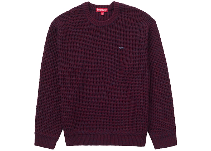 Supreme Waffle Small Box Sweater Burgundy Melange メンズ - FW24 - JP