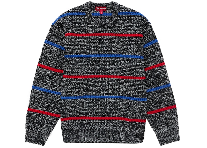 Supreme Waffle Small Box Sweater Stripe Melange Men's - FW24 - US