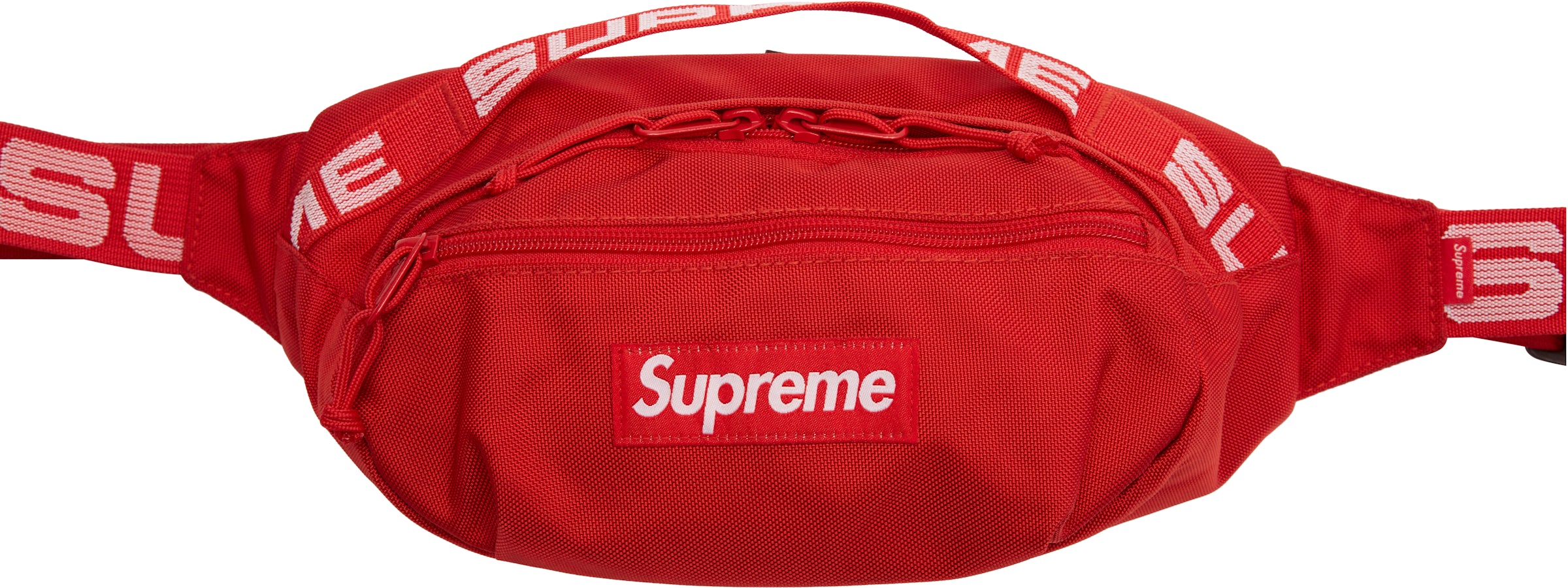 supreme waist bag on body