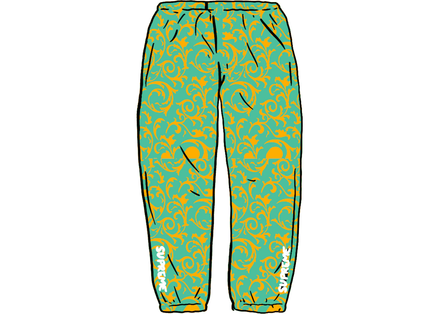 Supreme Warm Up Pant Teal Floral