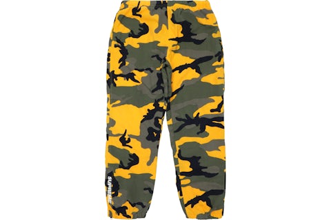 Supreme Warm Up Pant Yellow Camo Men's FW17 US