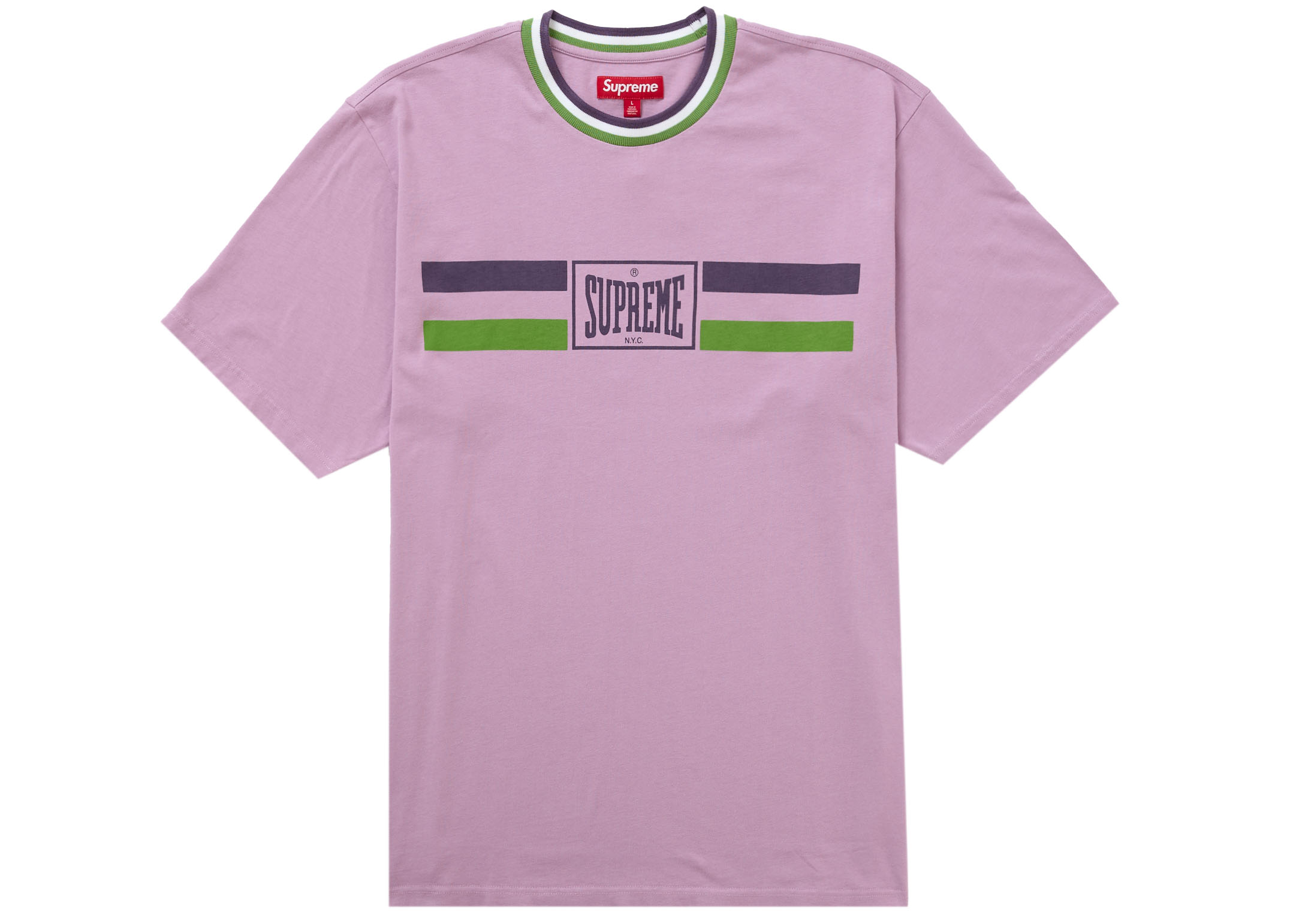 Supreme Warm Up Stripe S/S Top Purple Men's - SS24 - US