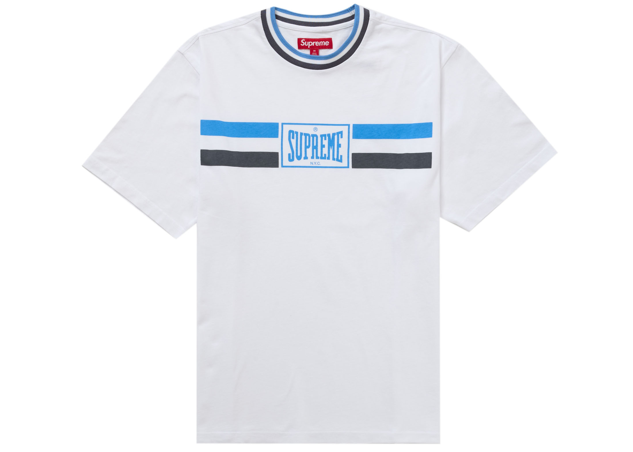 Supreme Warm Up Stripe S/S Top White Men's - SS24 - US