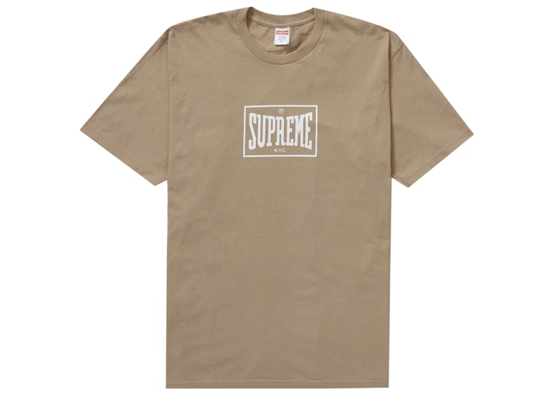 Beige store supreme shirt