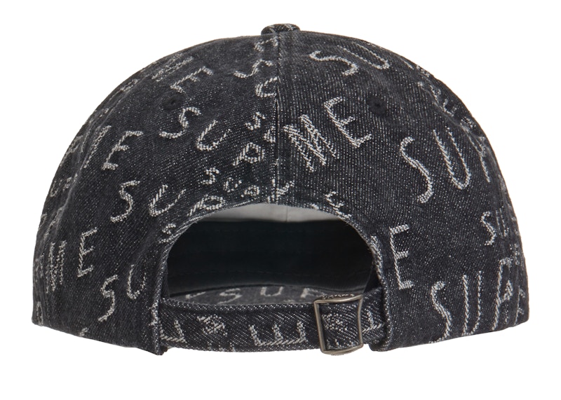 Supreme Warp Jacquard Logos Denim 6-Panel Black Men's - SS21 - US