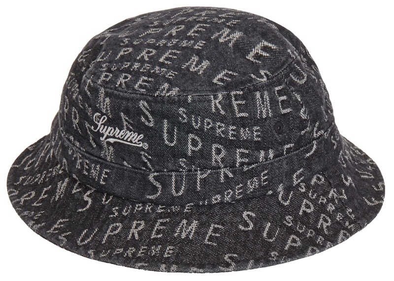 Supreme Warp Jacquard Logos Denim Crusher Black Men's - SS21 - GB