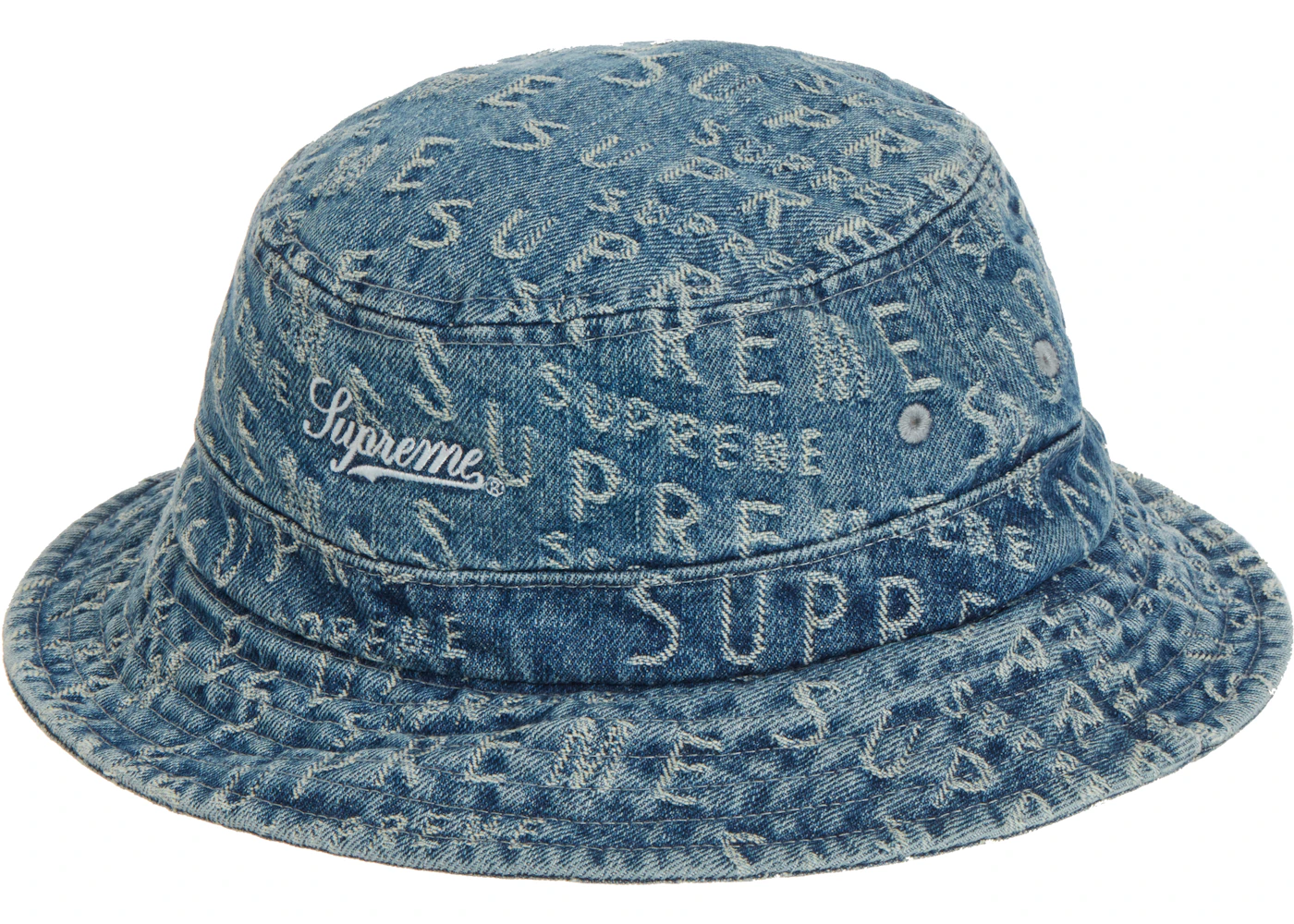 Supreme Warp Jacquard Logos Denim Crusher Blue Men's SS21 US