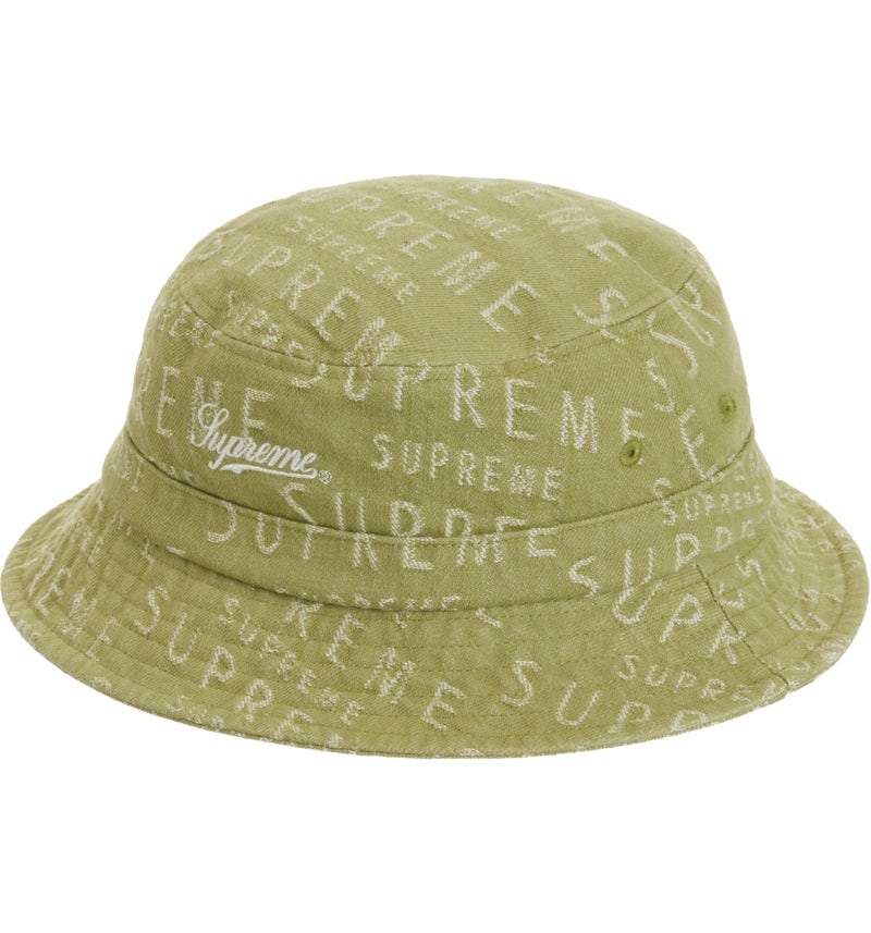 Supreme Warp Jacquard Logos Denim Crusher Sage Men's SS21 GB